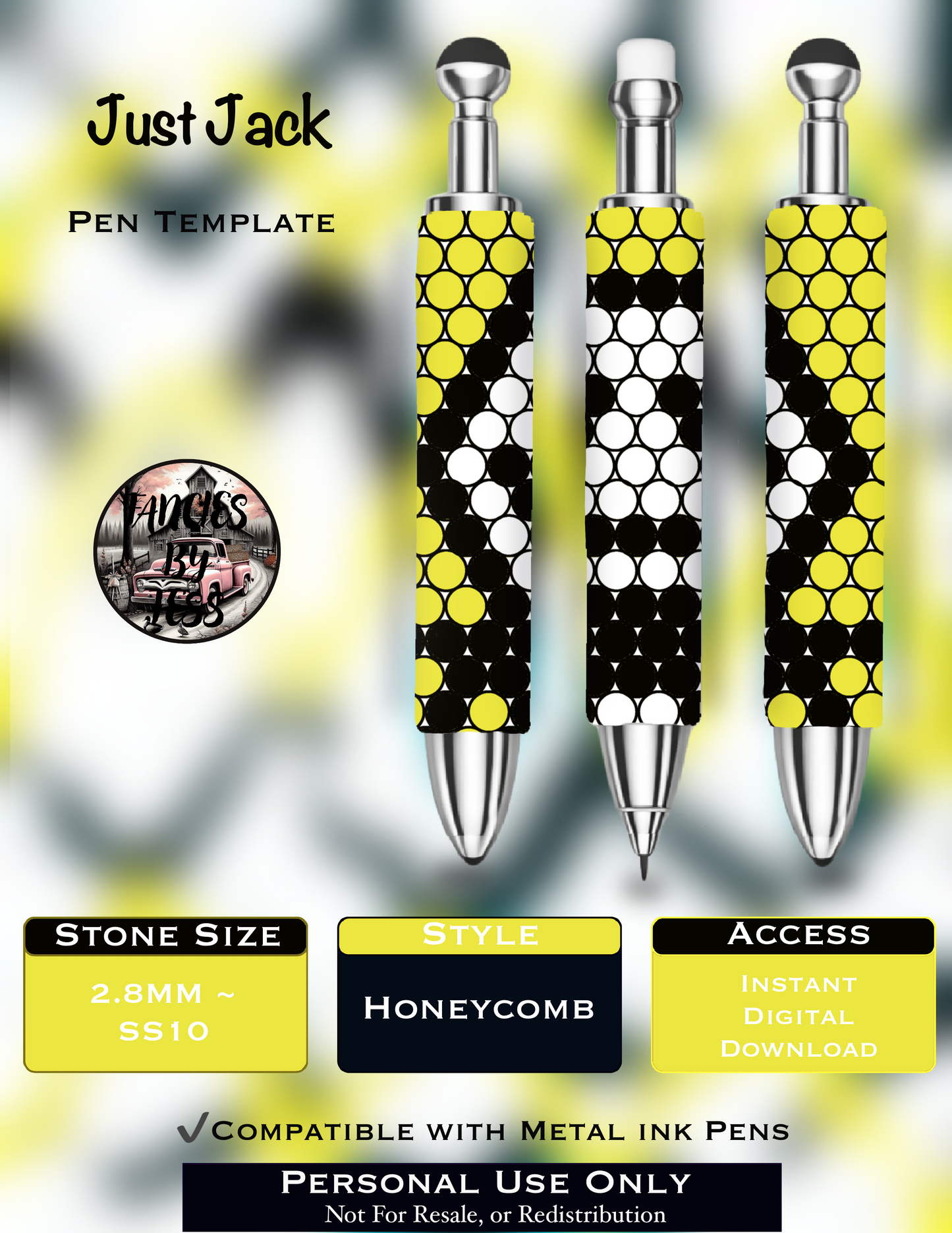 Jack Rhinestone Pen Template - SS10/Diamond Dander