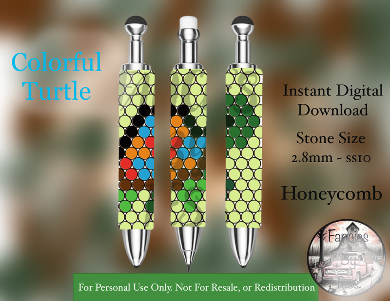 Turtle Rhinestone Pen Template - SS10/Diamond Dander