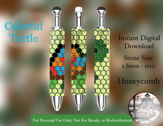 Turtle Rhinestone Pen Template - SS10/Diamond Dander