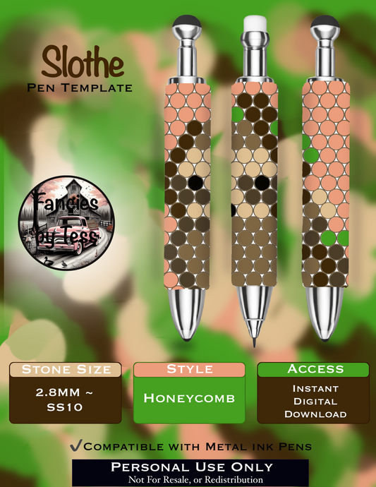 Slothe Rhinestone Pen Template - SS10/Diamond Dander